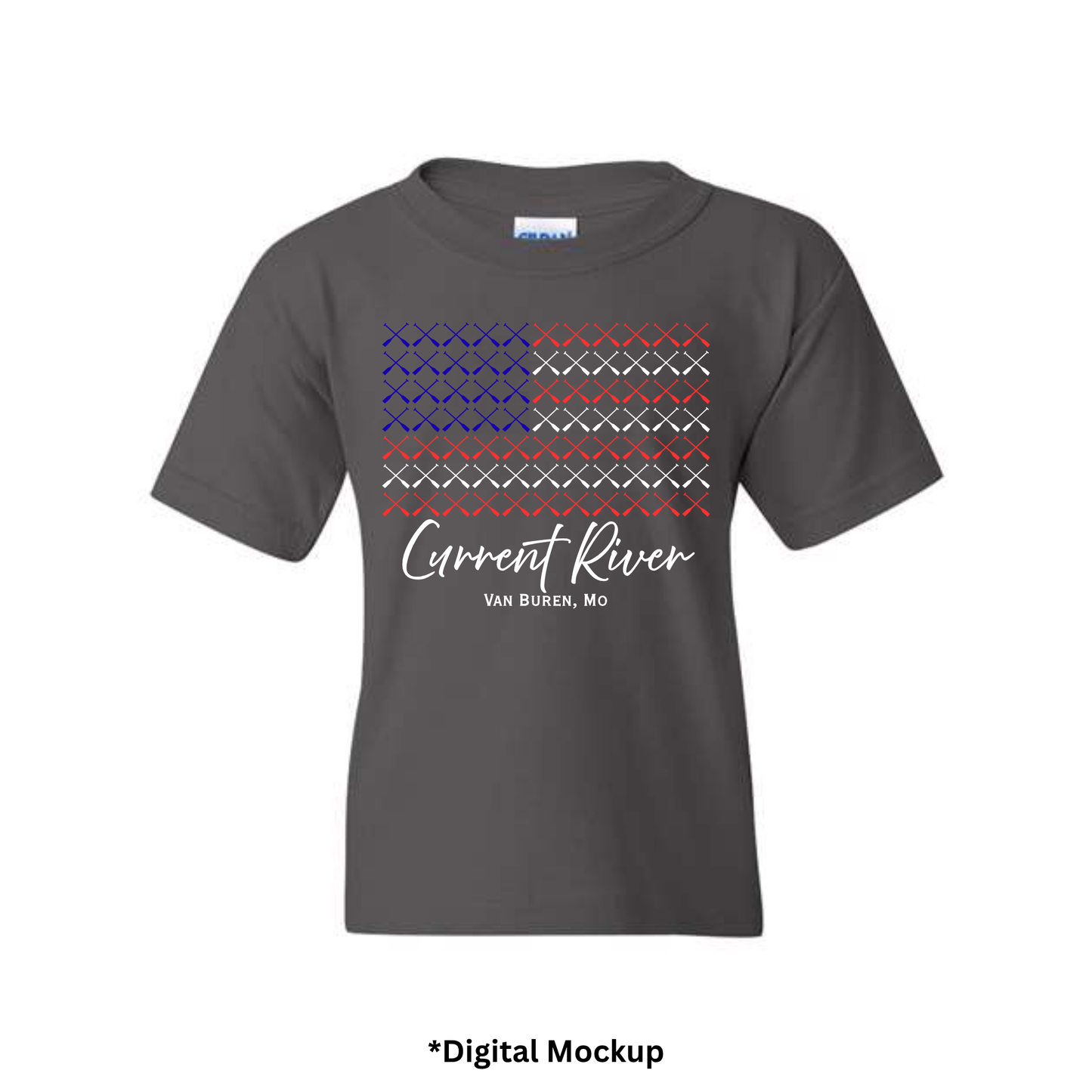 YOUTH Current River Paddle Flag Short-Sleeve Tee
