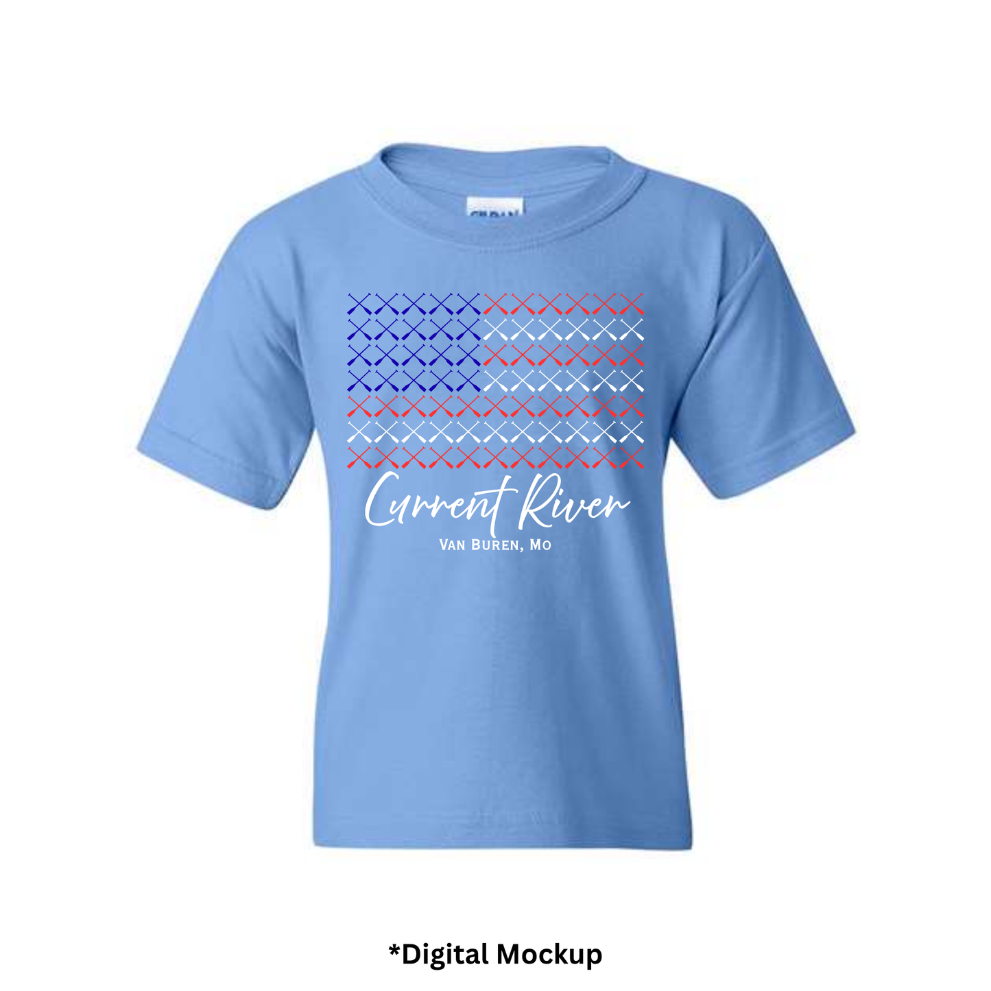 YOUTH Current River Paddle Flag Short-Sleeve Tee
